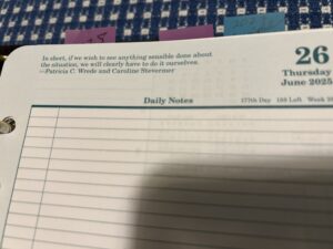 Franklin planner quote from Sorcery and Cecelia